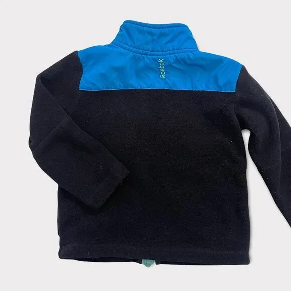 Baby Boys 2T Reebok Fleece Zip Up Jacket Blue Black Aqua - Picture 2 of 5